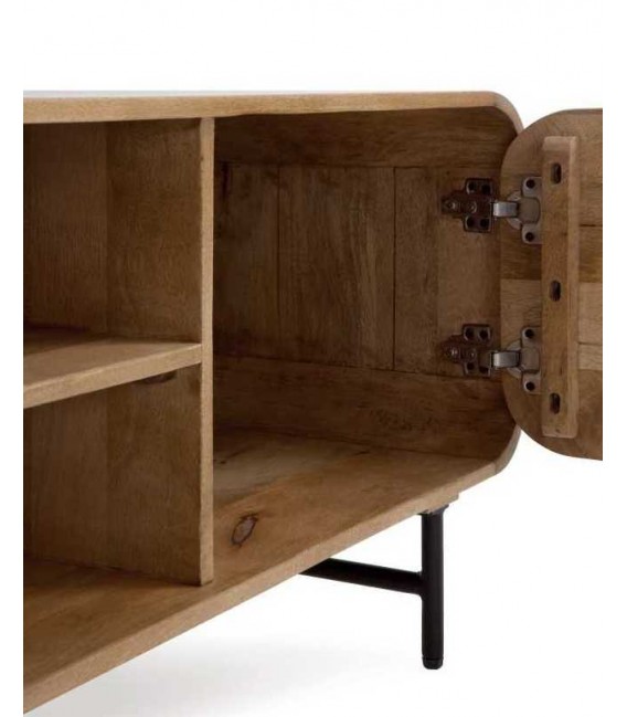 Mueble de TV en madera y metal – Diseño industrial moderno Mdmhogar4