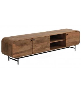Mueble de TV en madera y metal – Diseño industrial moderno Mdmhogar