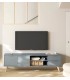 Mueble de TV grande – Madera natural y acabado en gris Mdmhogar