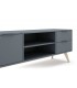 Mueble de TV grande – Madera natural y acabado en gris Mdmhogar4