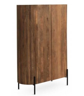 Armario alacena madera – Diseño moderno con metal negro Mdmhogar