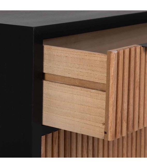 Cómoda madera y metal – Diseño moderno con frentes en relieve Mdmhogar4