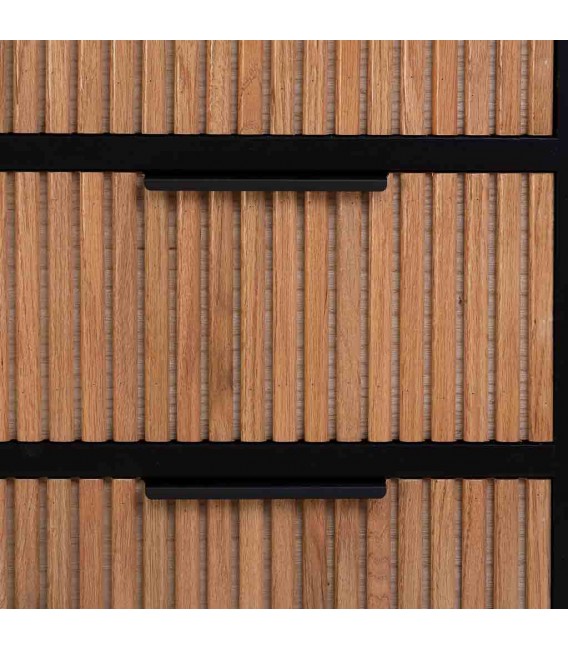 Cómoda madera y metal – Diseño moderno con frentes en relieve Mdmhogar3