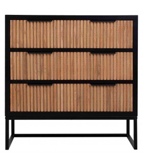 Cómoda madera y metal – Diseño moderno con frentes en relieve Mdmhogar1