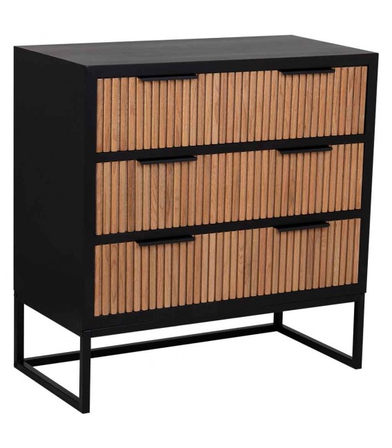 Cómoda madera y metal – Diseño moderno con frentes en relieve Mdmhogar