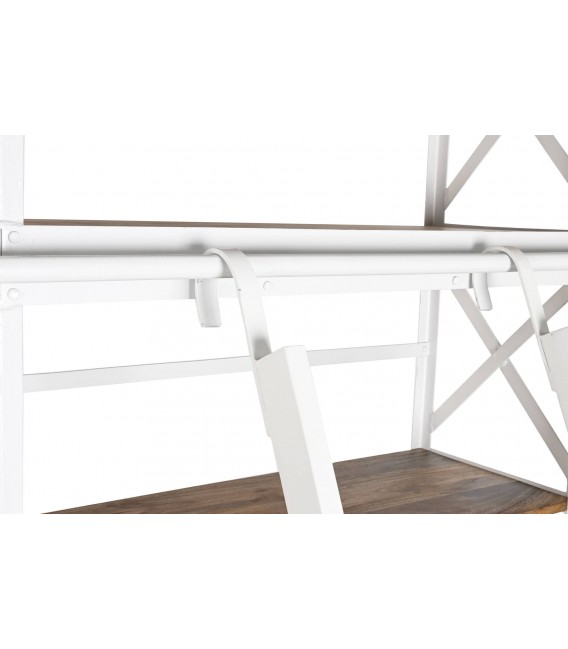 Librería con escalera – Madera de mango y metal blanco Mdmhogar5