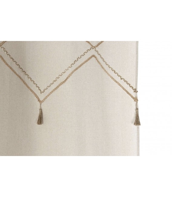 Cortina de algodón – Estilo natural con detalles en beige Mdmhogar2