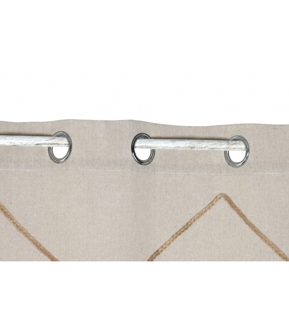 Cortina de algodón – Estilo natural con detalles en beige Mdmhogar1
