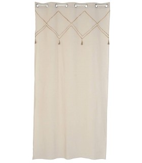 Cortina de algodón – Estilo natural con detalles en beige Mdmhogar