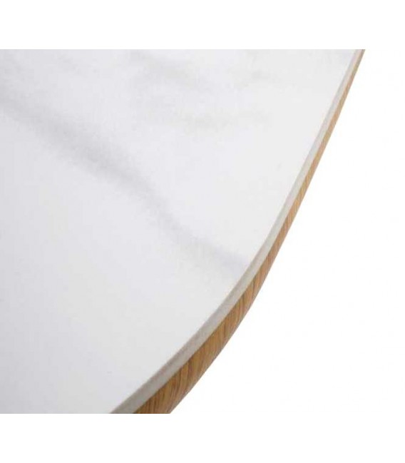 Mesa de comedor cuadrada – Cerámica mármol y roble tostado Mdmhogar2