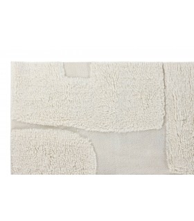 Alfombra rectangular en algodón y lana con relieve geométrico. Mdmhogar1