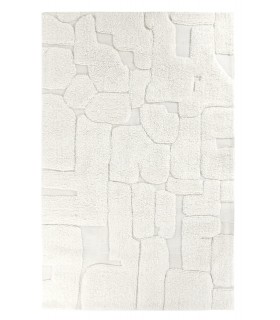 Alfombra rectangular en algodón y lana con relieve geométrico. Mdmhogar