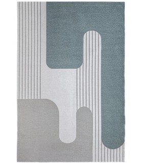 Alfombra grande en tonos de azules y grises de estilo contemporáneo mdmhogar