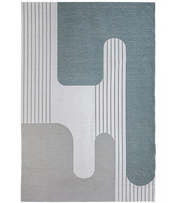 Alfombra grande en tonos de azules y grises de estilo contemporáneo mdmhogar