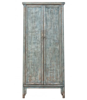 Armario alacena de madera, 2 puertas, 2 cajones, azul decapado. Mdmhogar1