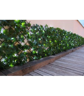 Celosía exterior LED con mando, hiedra artificial resistente y decorativa. Mdmhogar1