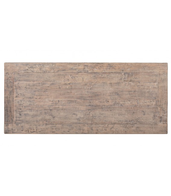 Mesa de comedor fija en madera maciza, rústica con decapado negro. Mdmhogar2