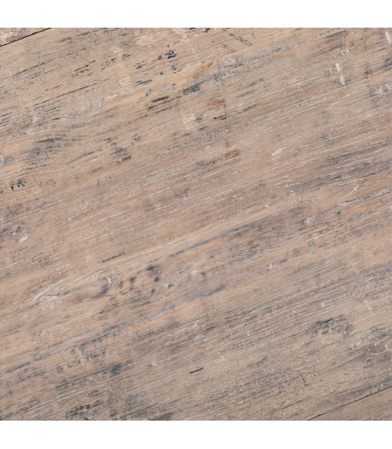 Mesa de comedor fija en madera maciza, rústica con decapado negro. Mdmhogar3