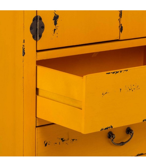 Armario alacena oriental en madera tallada, 4 cajones y 2 puertas. Mdmhogar5