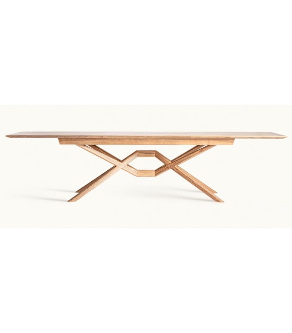Mesa de comedor extensible en madera natural, diseño contemporáneo. Mdmhogar3