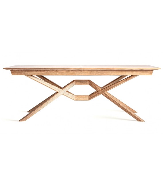 Mesa de comedor extensible en madera natural, diseño contemporáneo. Mdmhogar1