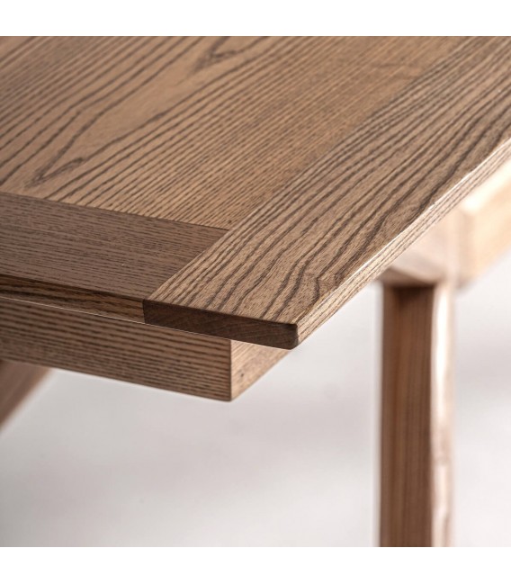 Mesa de comedor extensible en madera natural, diseño contemporáneo. Mdmhogar4