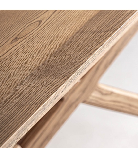 Mesa de comedor extensible en madera natural, diseño contemporáneo. Mdmhogar5
