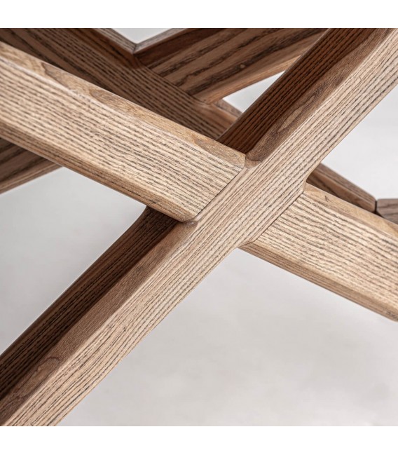 Mesa de comedor extensible en madera natural, diseño contemporáneo. Mdmhogar7