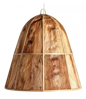 Lámpara de techo colonial en madera de coco, diseño artesanal único. Mdmhogar1