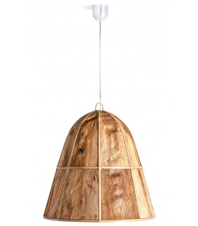 Lámpara de techo colonial en madera de coco, diseño artesanal único. Mdmhogar