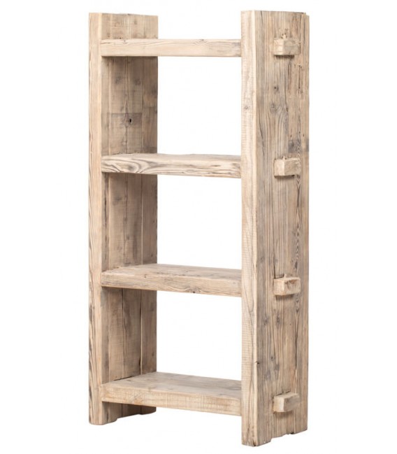 Estantería oriental en madera maciza, acabado natural y artesanal. Mdmhogar