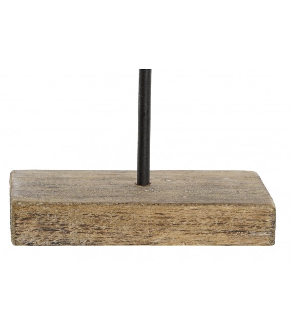 Figura decorativa marina en madera de paulonia tallada y metal óxido. Mdmhogar6