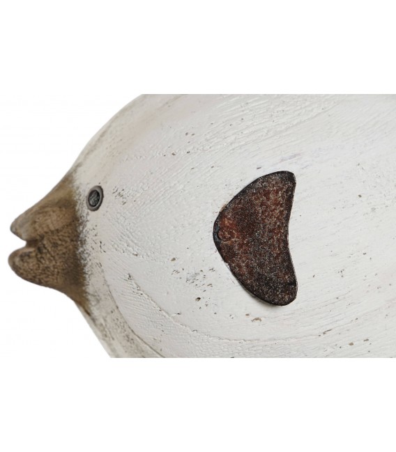 Figura decorativa marina en madera de paulonia tallada y metal óxido. Mdmhogar4