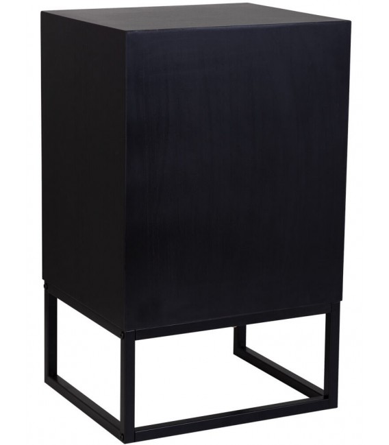 Mesita de noche industrial chic en madera y metal, con 3 cajones. Mdmhogar3