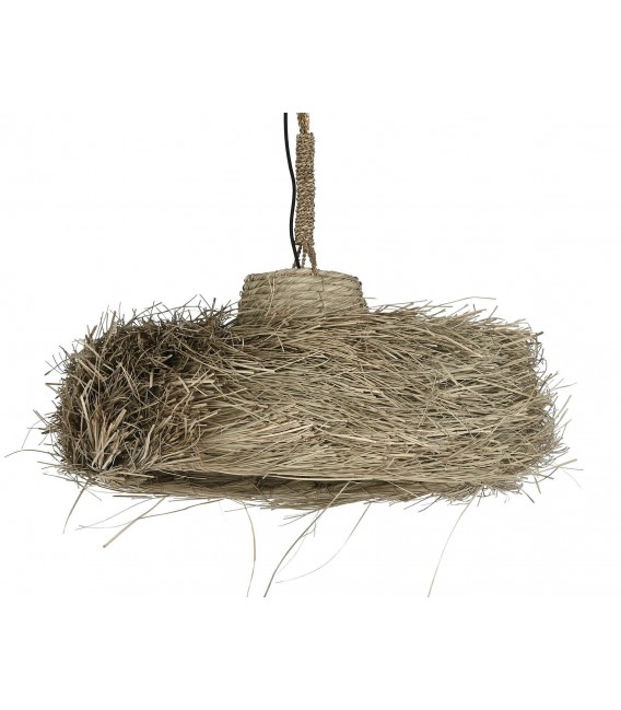 Lámpara de techo boho en fibras naturales trenzadas a mano. Mdmhogar2