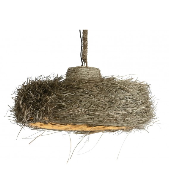 Lámpara de techo boho en fibras naturales trenzadas a mano. Mdmhogar1