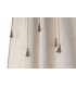 Cortina de algodón beige con borlas y anillas, estilo natural. Mdmhogar4