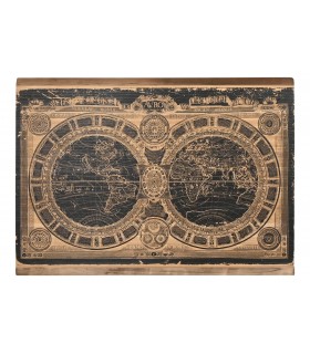 Cuadro mapamundi en madera de bambú, estilo rústico colonial. Mdmhogar