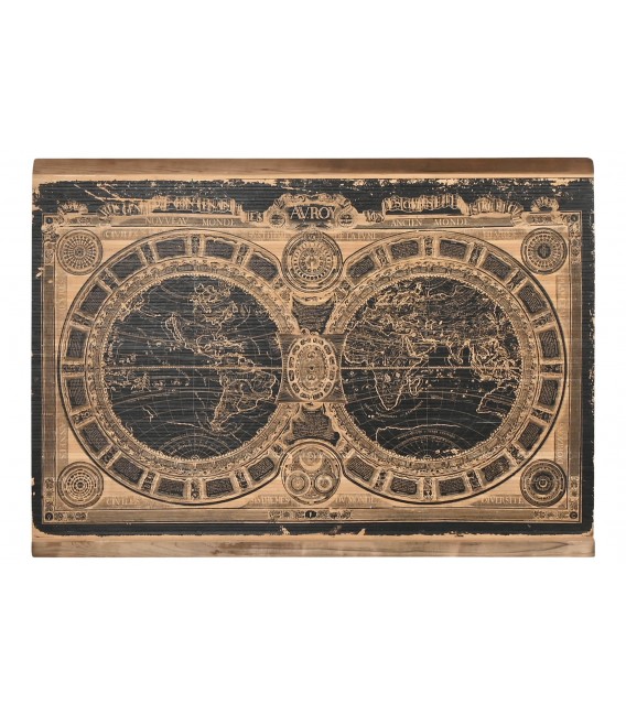 Cuadro mapamundi en madera de bambú, estilo rústico colonial. Mdmhogar