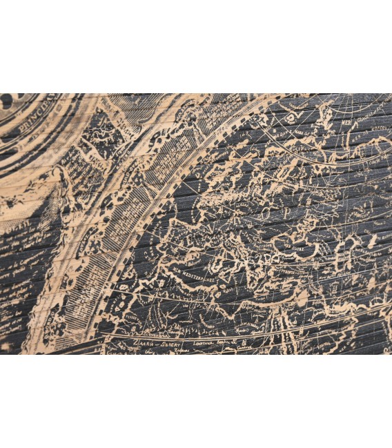 Cuadro mapamundi en madera de bambú, estilo rústico colonial. Mdmhogar2