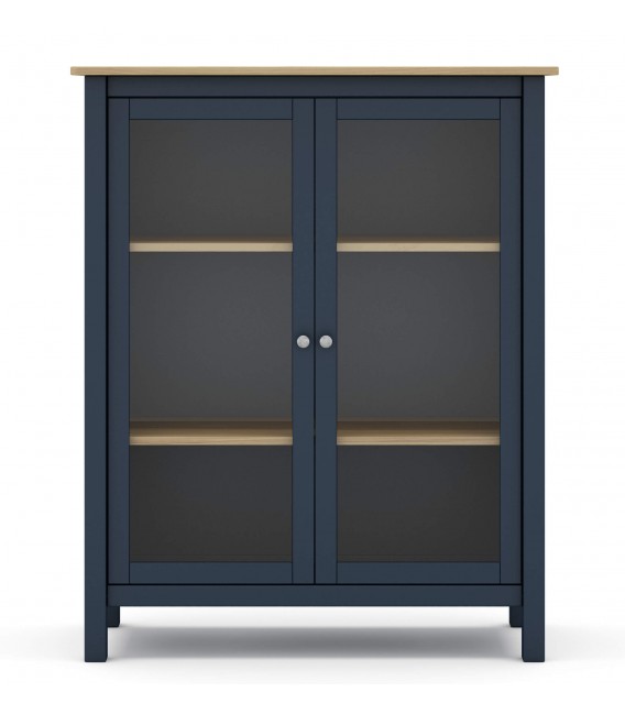 Vitrina baja en madera y cristal, 2 puertas, estilo rústico chic. Mdmhogar2