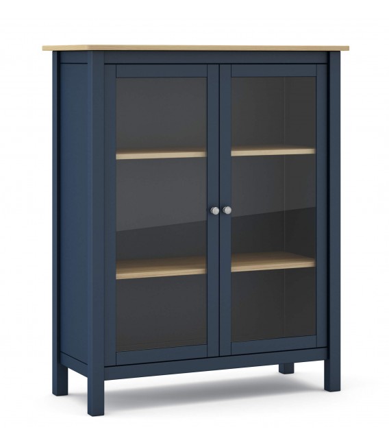 Vitrina baja en madera y cristal, 2 puertas, estilo rústico chic. Mdmhogar1