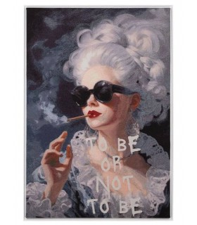 Cuadro vertical grande pop art en lienzo impreso con marco blanco. Mdmhogar