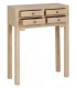 Consola de entrada pequeña de madera natural 4 cajones. Mdmhogar1