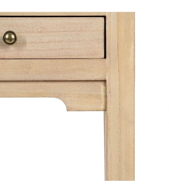 Consola de entrada pequeña de madera natural 4 cajones. Mdmhogar4