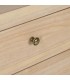 Mesita de noche de madera natural con 2 cajones y tiradores de bronce. Mdmhogar3