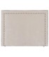Cabecero tapizado beige con tachuelas, ideal para cama matrimonio. Mdmhogar