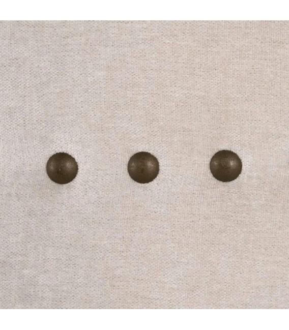 Cabecero tapizado beige con tachuelas, ideal para cama matrimonio. Mdmhogar2
