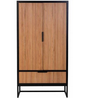 Armario alacena en madera y metal, diseño industrial elegante. Mdmhogar1