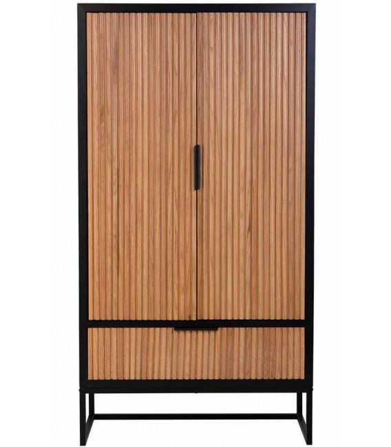 Armario alacena en madera y metal, diseño industrial elegante. Mdmhogar1